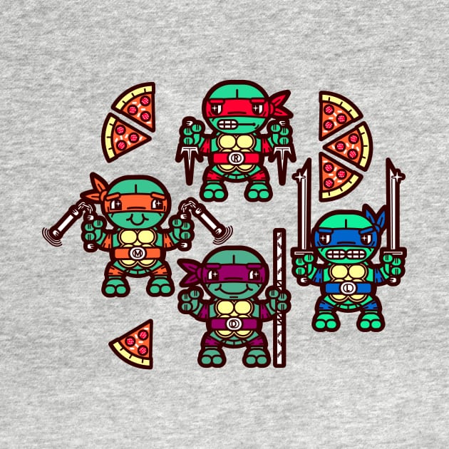 Teenage Mutant Ninja Turtles Pizza Party by chobopop